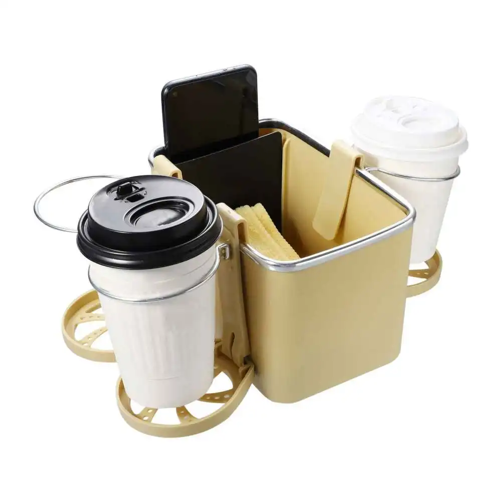 Car Armrest Storage Box Water Cup Holder Multifuntional Foldable ABS Seat Organizer Boxes for Cup Paper Towels Cellphones