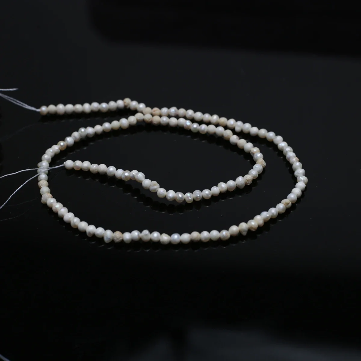 لؤلؤ المياه العذبة الطبيعية 2-3 مللي متر صغير مستدير أبيض معزول فضفاض عزل حبة مجوهرات جعل عقد دي اي واي سوار المرأة هدية #4