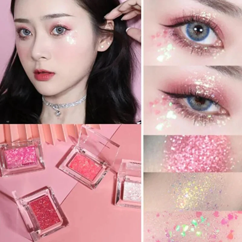 Disco de sombra de ojos portátil de un solo Color, paleta de sombras de ojos de brillo de moda, coloridas y brillantes, herramientas de maquillaje de belleza