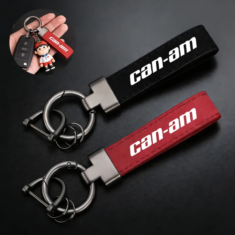 Llavero de cuero de alta calidad para motocicleta, accesorios de aluminio CNC para Bombardier Can-Am Canam Can Am Spyder Series