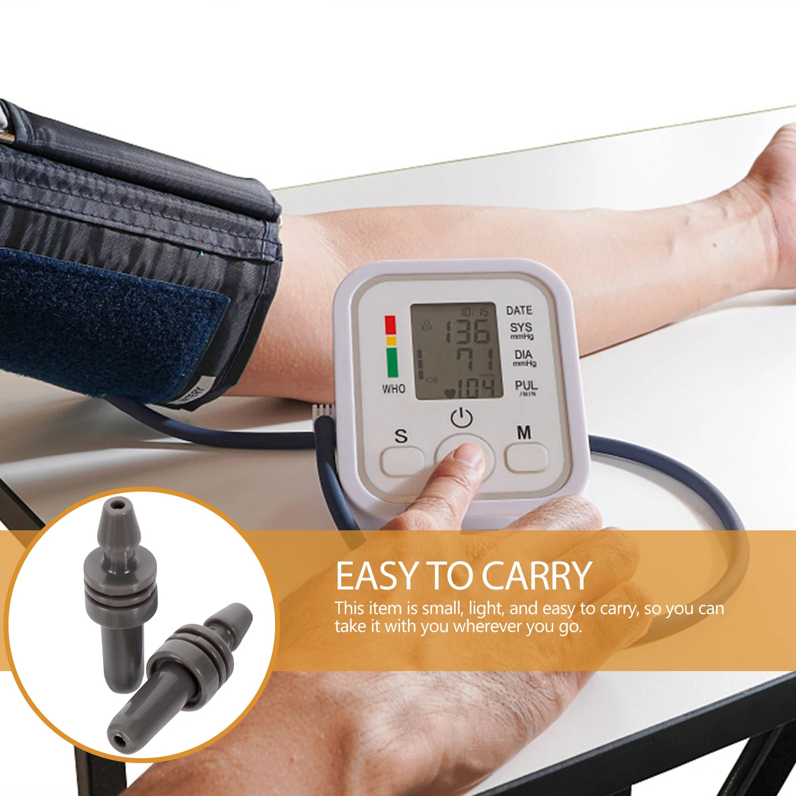 

2 шт., аксессуары для измерения артериального давления, разъем для манжеты, простая установка, прочный материал из АБС-пластика, запасные части, принадлежности для измерения