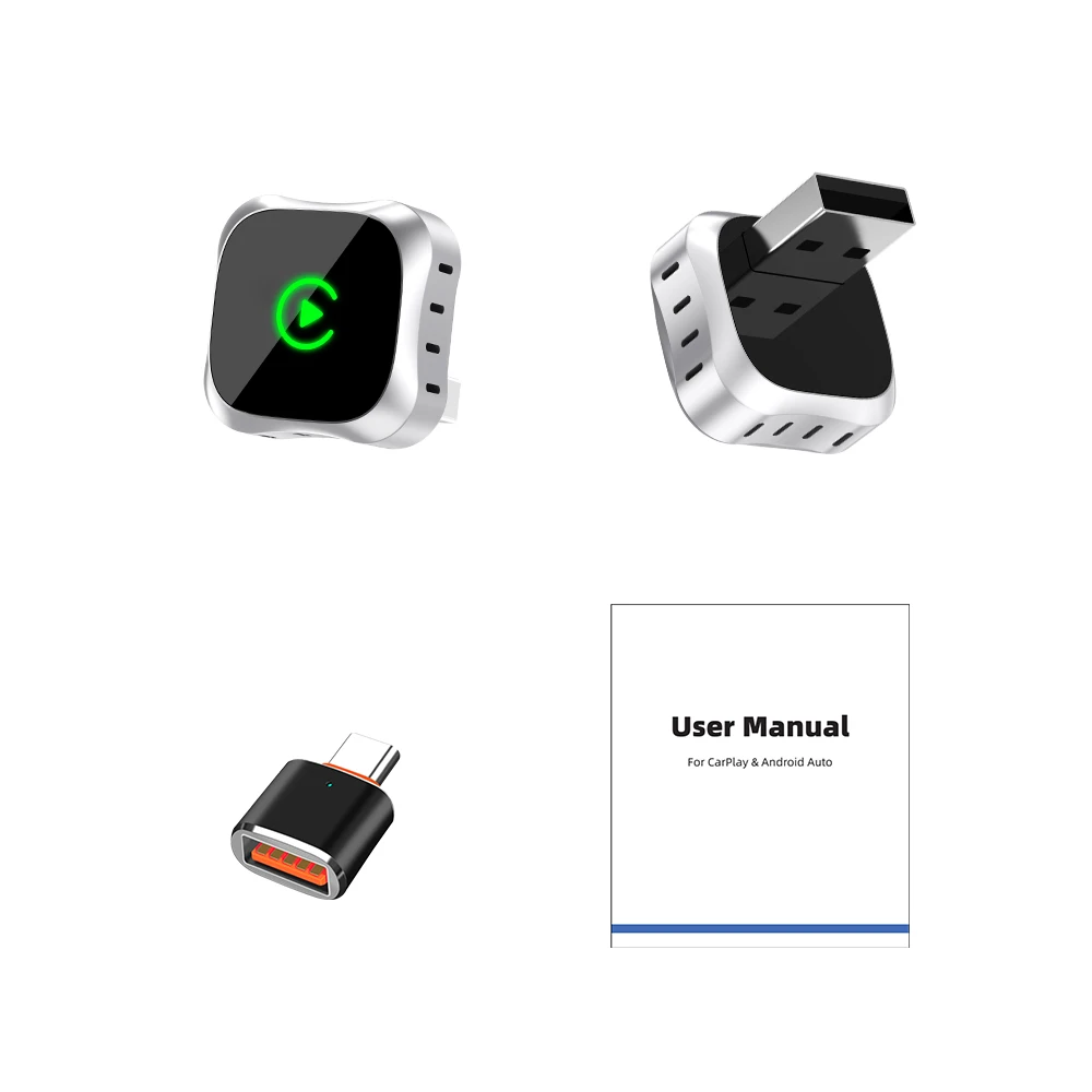 Wireless Carplay Dongle Adapter 2In1 Android Auto AI Smart Box For Toyota Honda Volkswagen Dodge Car Intelligent Wired Systems