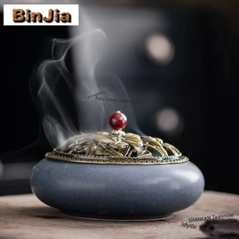 Zen Rhyme Plum Blossom Plate Incense Burner Creative Ceramic Multi-Color Aromatherapy Study Tea Room Holder Seat Tea ceremony