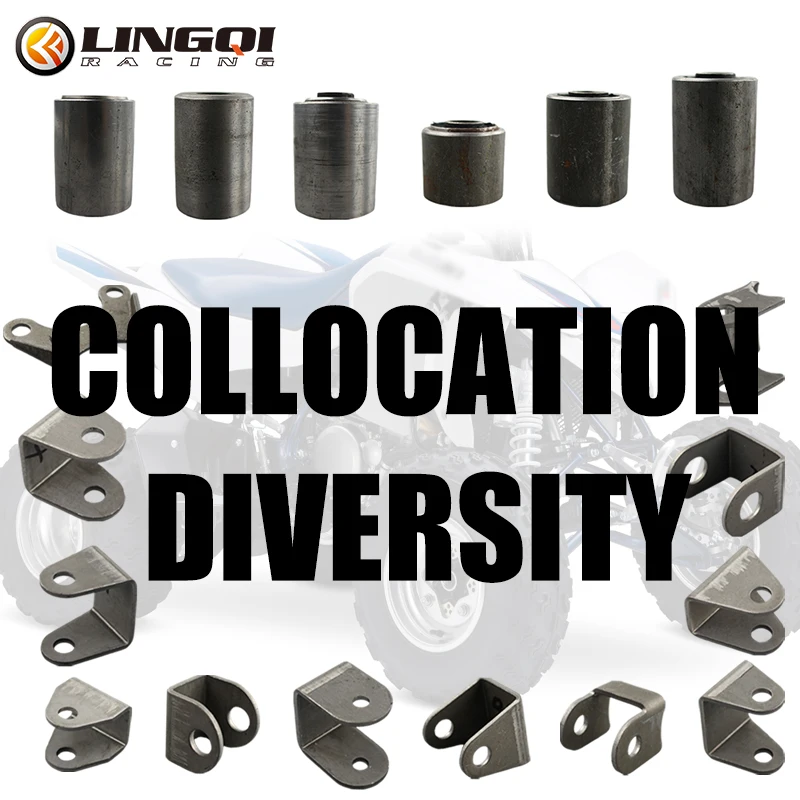 LINGQI-soporte de brazo oscilante, funda amortiguadora con casquillo de acero, lengüetas colgantes compatibles con ATV, Scooter, UTV, Go Kart, Quad Bike, Buggy, suspensión