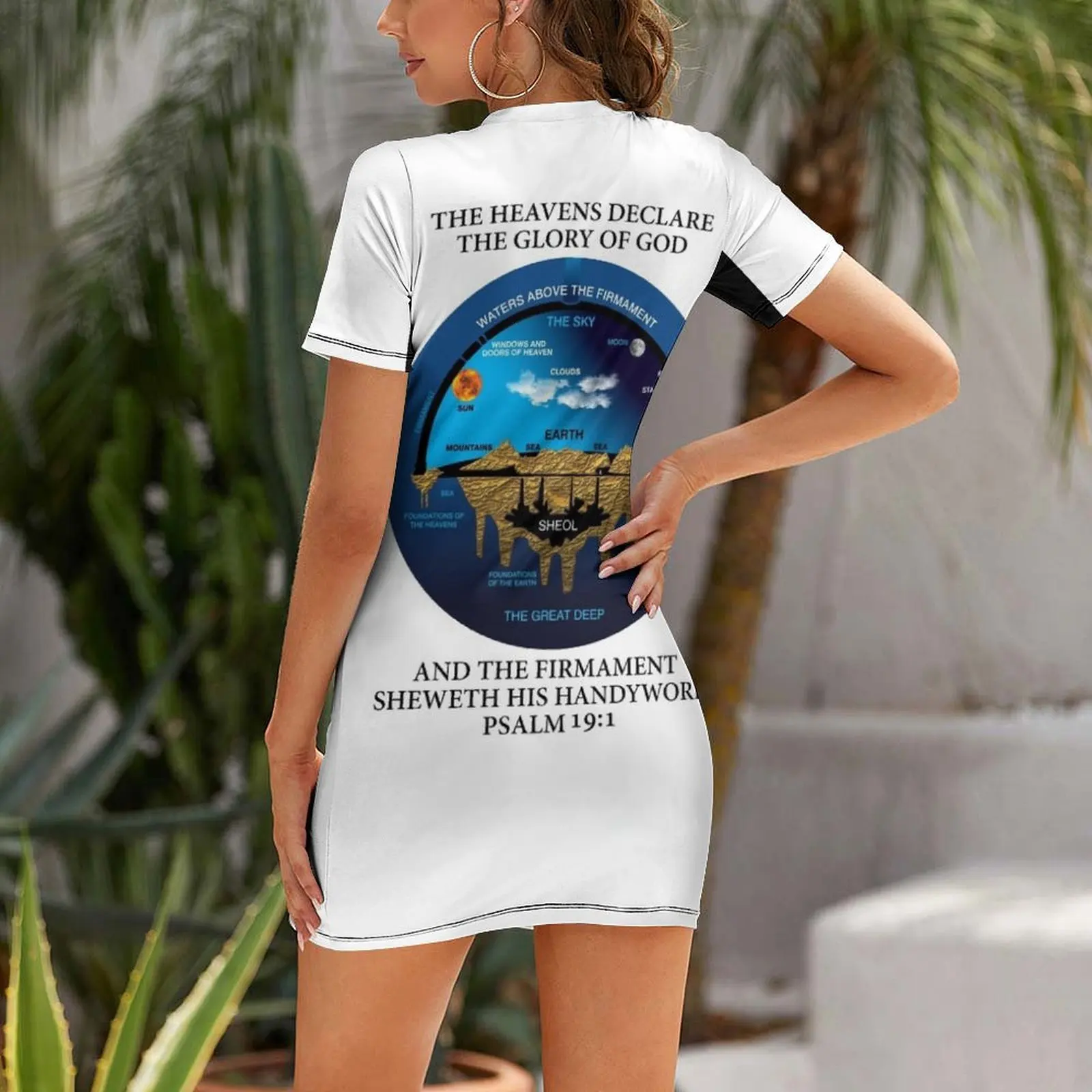 Ancient Hebrew Cosmology Concept Psalm 19:1 KJV version Short Sleeved Dress Women's summer skirt dresses summer