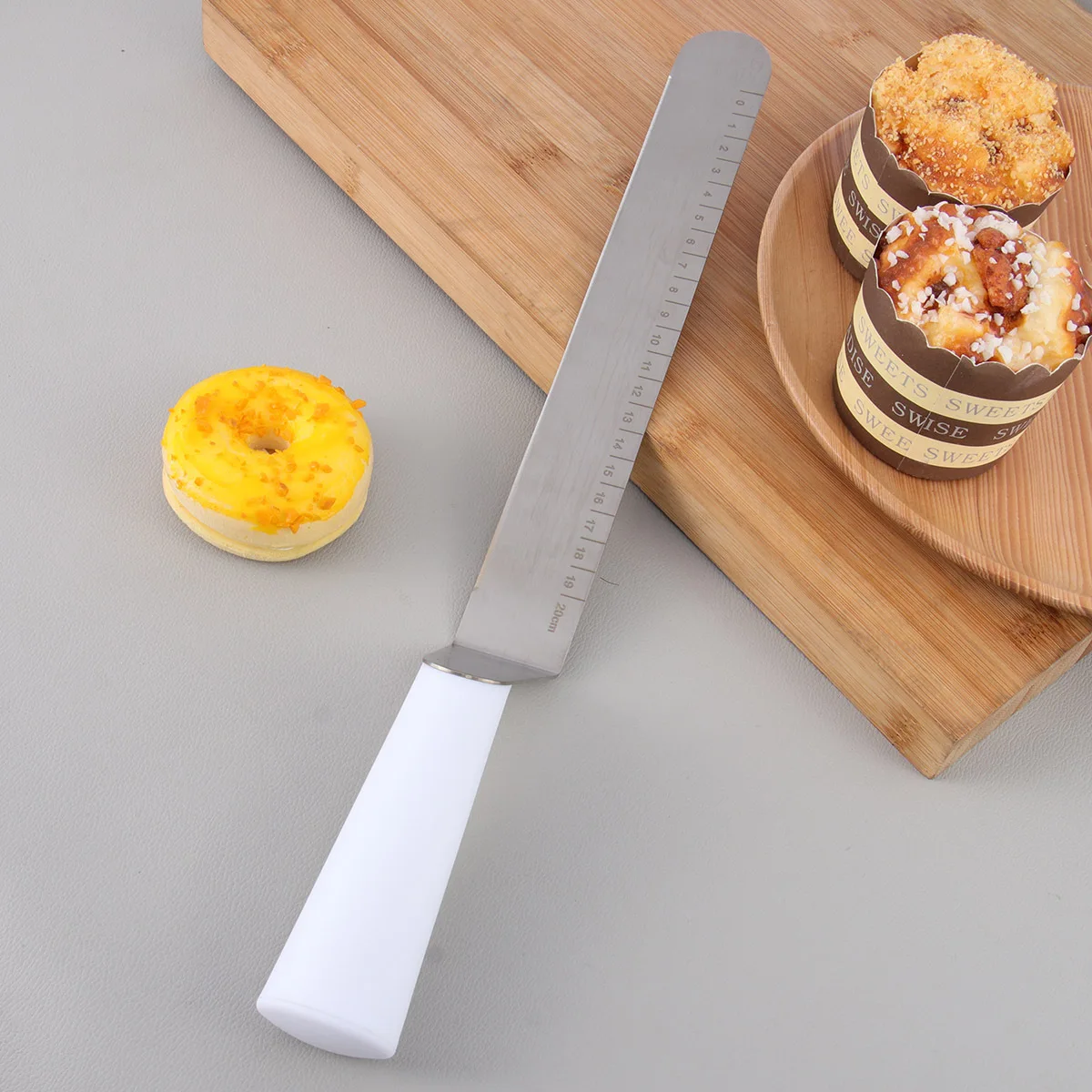 

Frosting Cake Scraper Spatula for Cream Double Sided Icing and Smoother with Scale