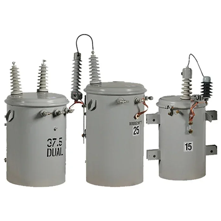 ONAN 60Hz 23kV 230V / 460V 50kVA Oil Immersed Copper Single Phase Pole Mounted Transformer