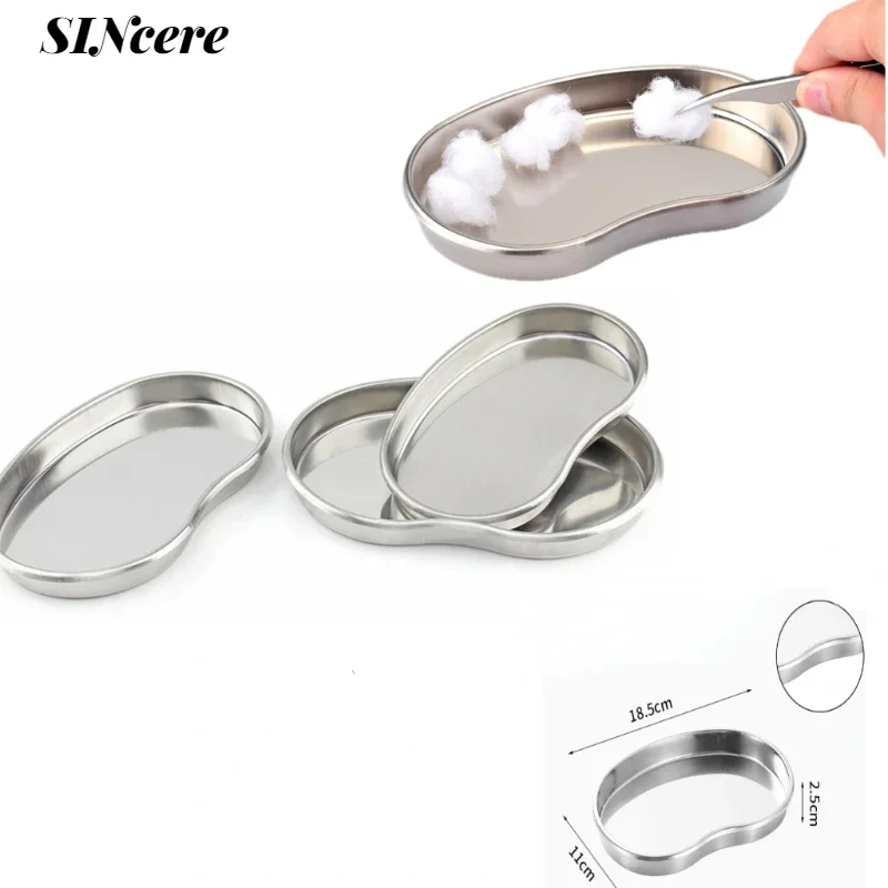 

Stainless Steel Sterilized Tray Container Bottle Tweezers Medical Dental Surgical Cosmetic Tattoo Accesory Kidney Shaped Tray