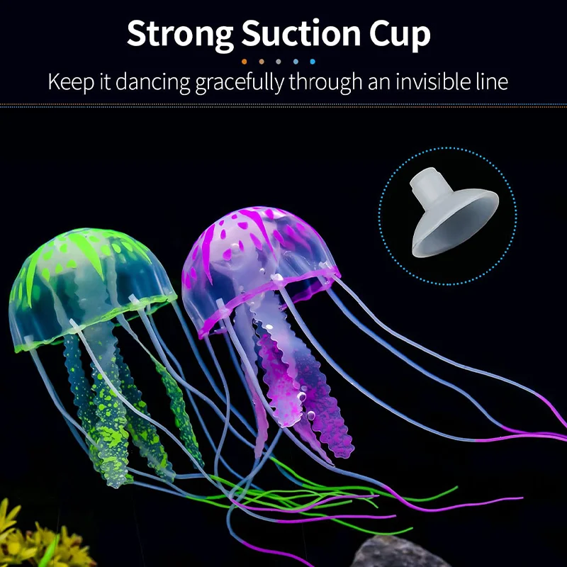 Artificial Swim Luminous Jellyfish Aquarium Decoration Fish Tank Underwater Live Plant Luminous Ornament Aquatic Landscape