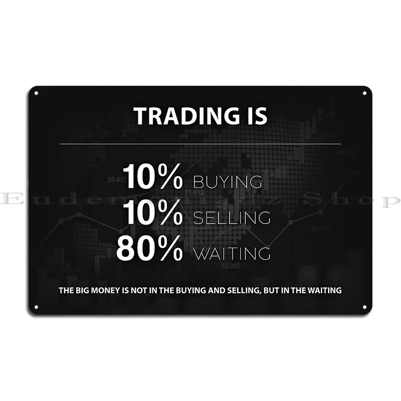 Trading Is Motivational Gift For Trader Investor Money Trade Stock Market Trading Trade Metal Plaque Poster Customize