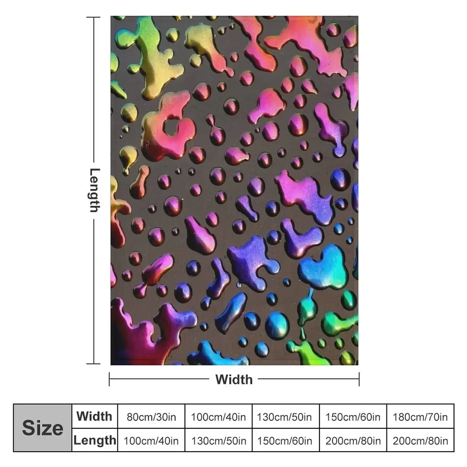 Oil Slick Raindrops Throw Blanket couch cozy soft plush fuzzy picnic outdoor blanket