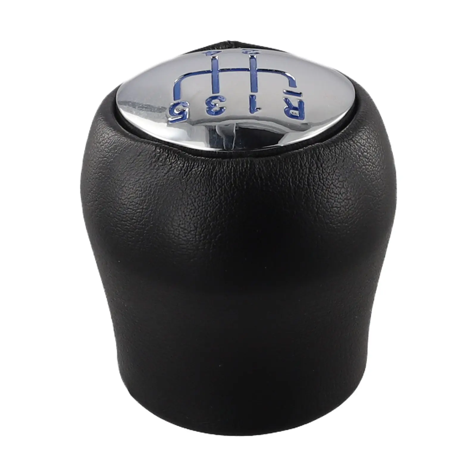 5-Speed Transition Gear Shift Knob Silver Black Blue Red Text Robust Materials Smooth Design Longevity And Reliability