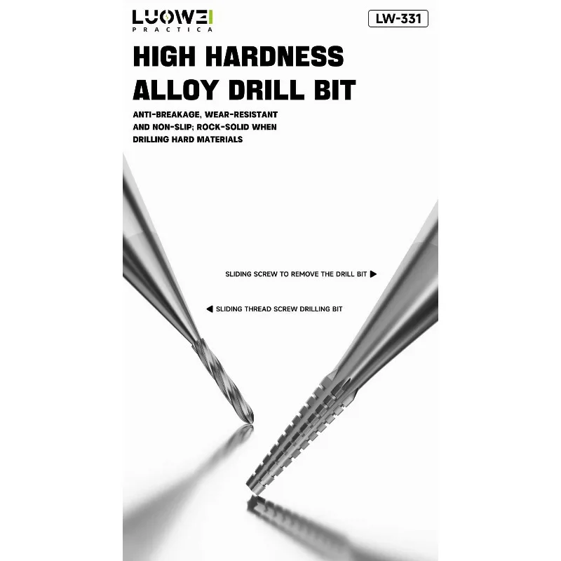 LUOWEI LW-331 Phone Repair Stripped Screw Extractor Alloy 2.35mm for Phone Sliding Drill Bit Removal Extraction Tool