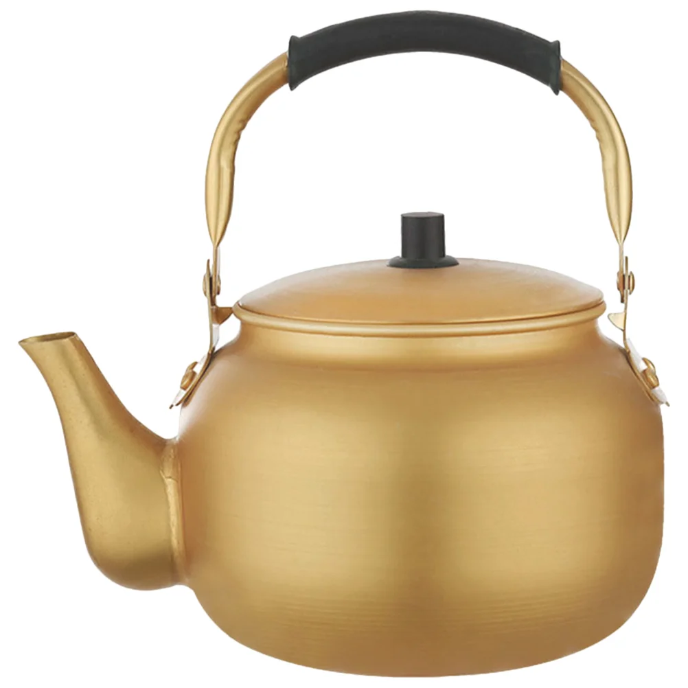 

Classic Design Kettle Vintage Aluminum Tea Pots Stovetop Golden Metal Water Portable