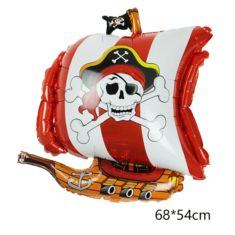 Cartoon Pirate Foil Balloon Pirate Ship Skull Shark Helium Balloon Kids Toy Gifs Birthday Party Pirate Theme Party Decoration