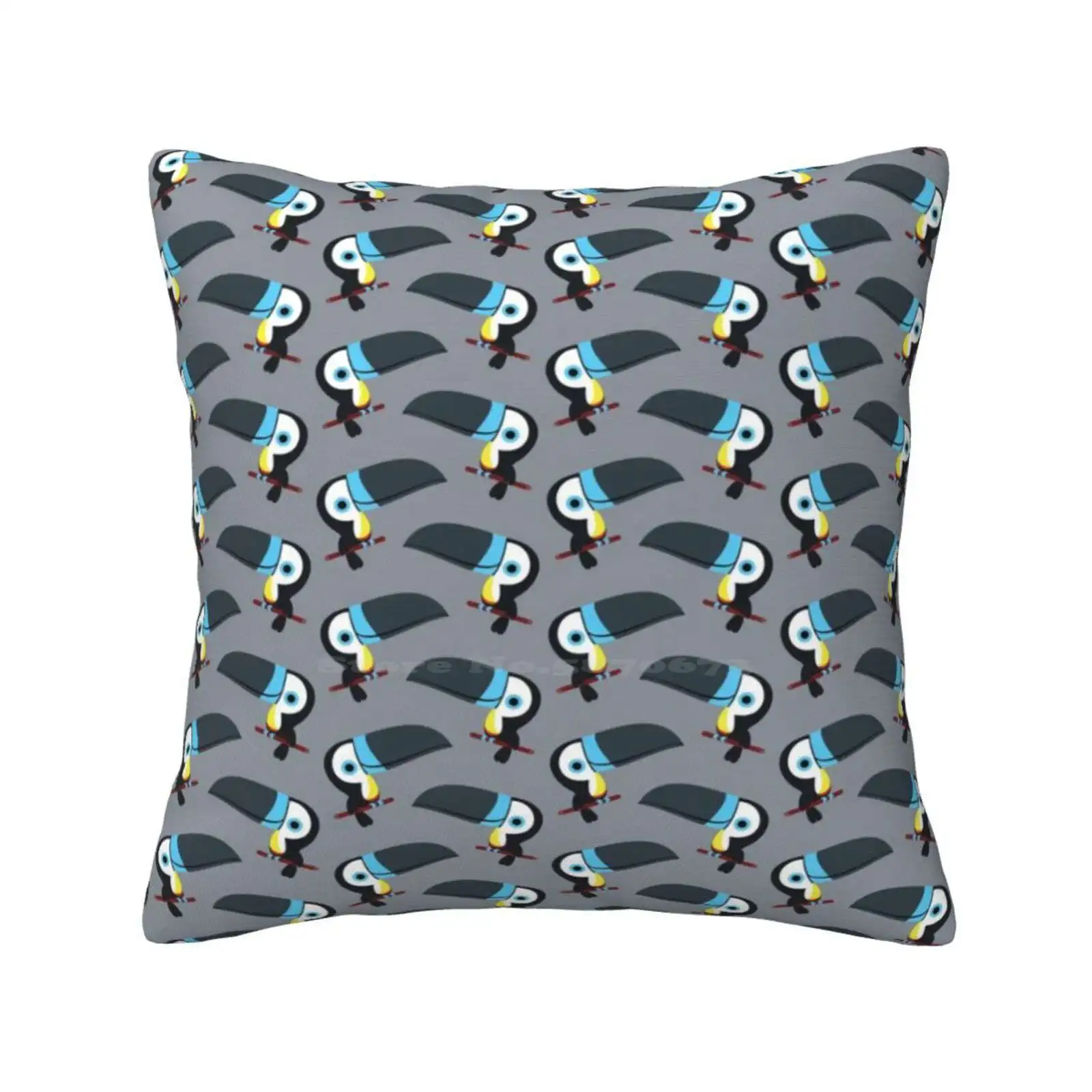 Cute Channel Billed Toucan Fashion Sofa Throw Pillow Cover Pillowcase Rainforest Animals Cute Bird Blue Bird Pattern Kawaii