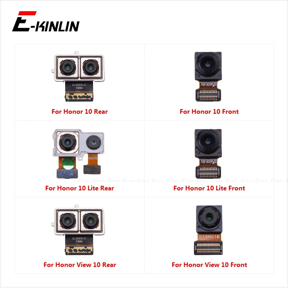 Front & Rear Back Main Selfie Facing Camera Flex Cable Repair Parts For HuaWei Honor View 10 Lite Big Small Module Ribbon