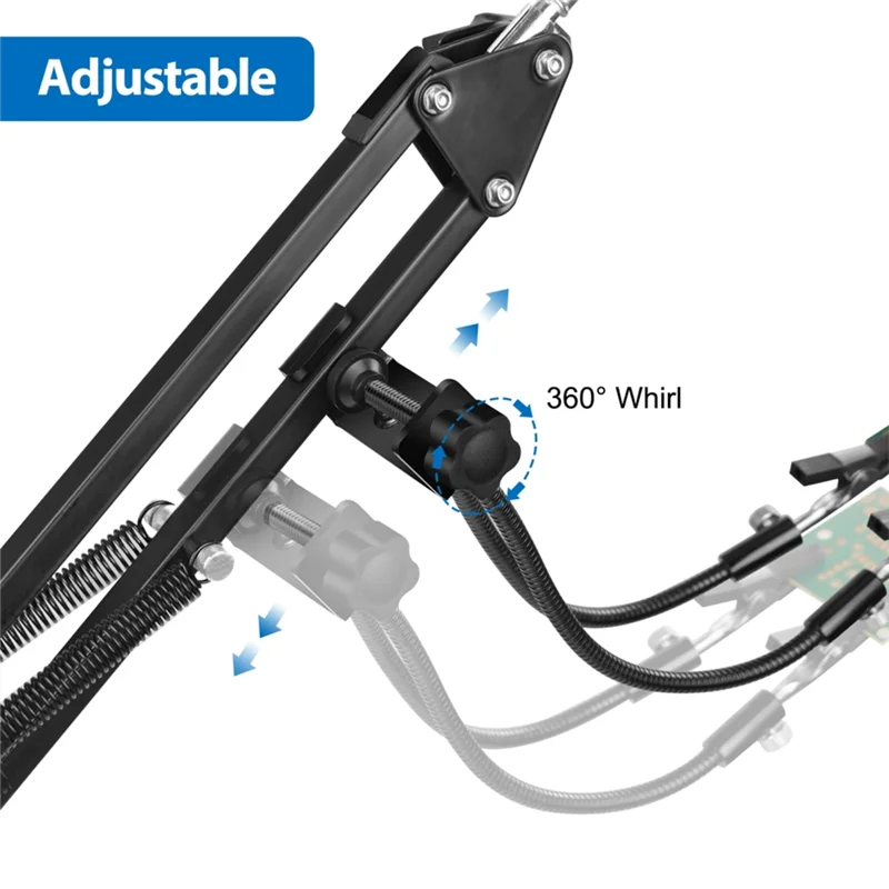 

ABZV-Metal Welding Holder 2PCS Flexible Arms Soldering Third Helping-Hand PCB Stand Clamp Table Spring Tube Repairing Tool