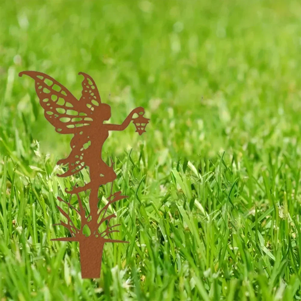 CIFBUY Metal Garden Stake Dancing Fairy Iron Outdoor Decor Ornament Sculpture Art Accent Yard Patio Lawn Signage Plaque