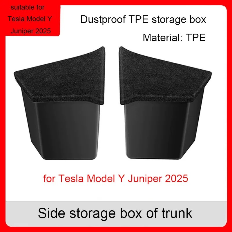 

Для Tesla Model Y Juniper 2025, боковой ящик для хранения багажника, органайзер для багажника, флокированный коврик из ТПЭ, антигрязные автомобильные дорожные аксессуары