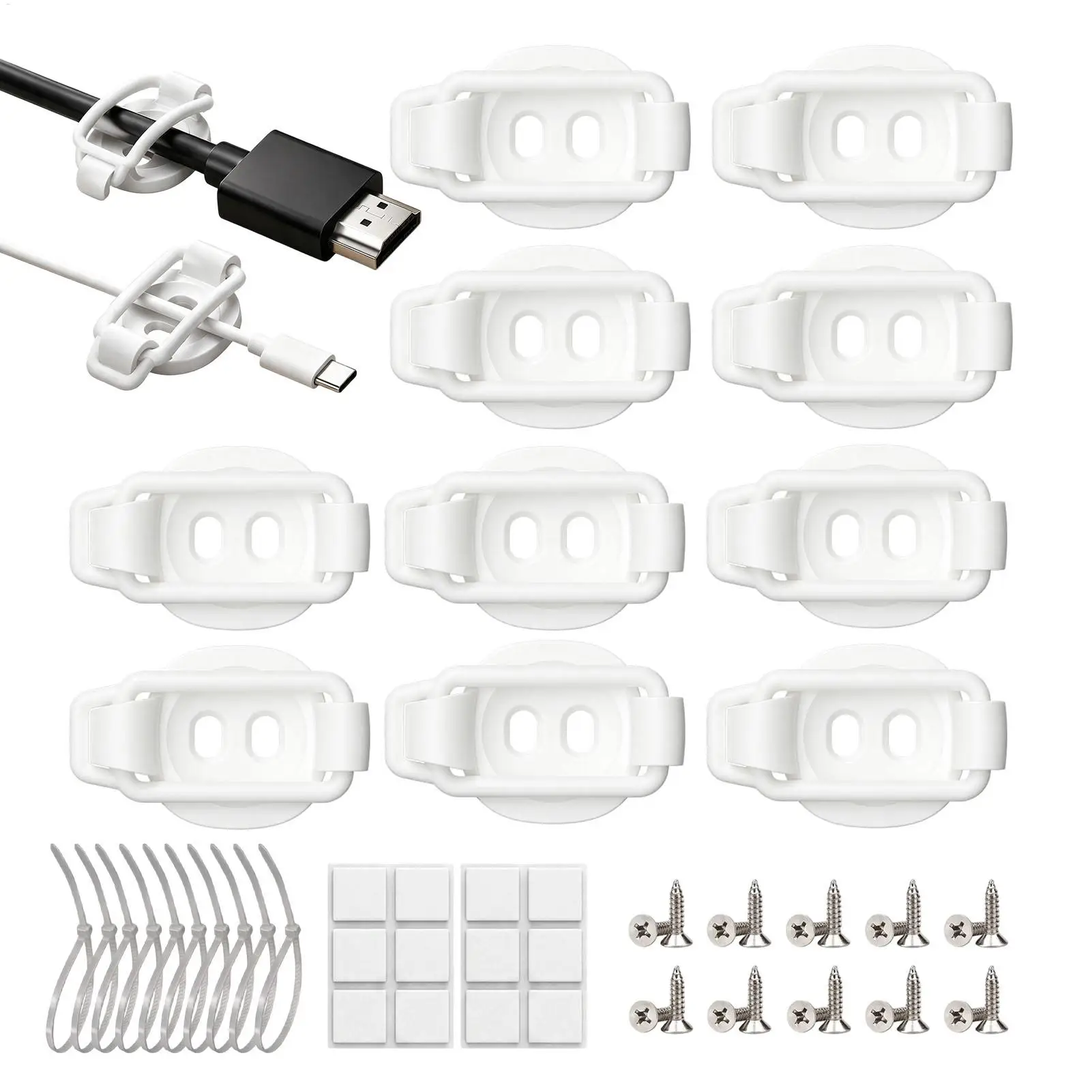 Outdoor Light Clips 10 Pieces Weatherproof Cable Cord Hanger String Light Hooks for Christmas Halloween Gutter Wall Patio Garden