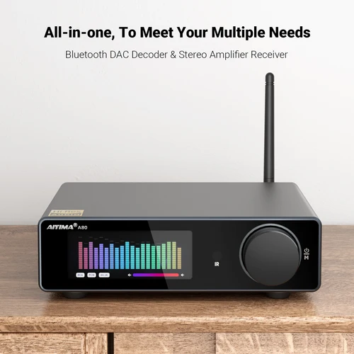 Imagen 2 del producto AIYIMA A80 amplificador de potencia actualizado TPA3255 DAC Bluetooth PFFB estéreo 300Wx2 Clase D amplificador Digital con entrada USB RCA TRS OPT COA