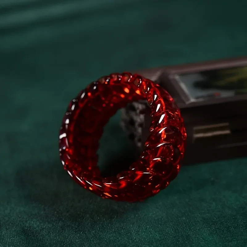Elegant Burgundy Amber Honey Wax Bracelet