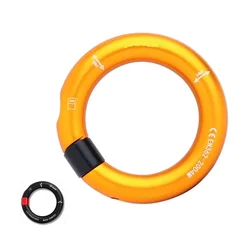 Rock Climbing Detachable Connecting Ring Openable Circular Link Ring 24kN Multi Directional Gated Carabiner For Outdoor Cave