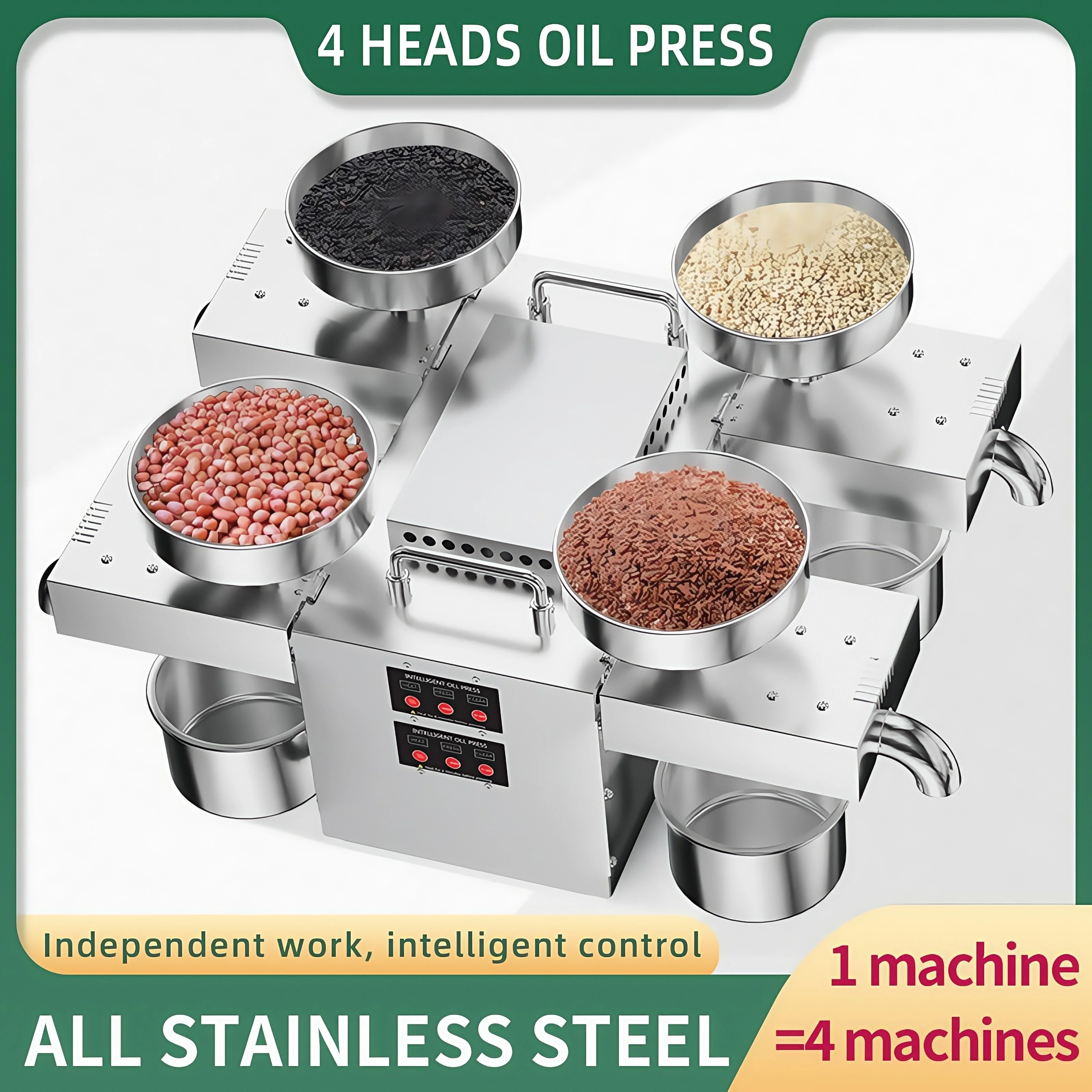 New Condition Oil Press Edible Formic Four Heads Presser High Efficiency  Output Press Machine Olive  Press Machine