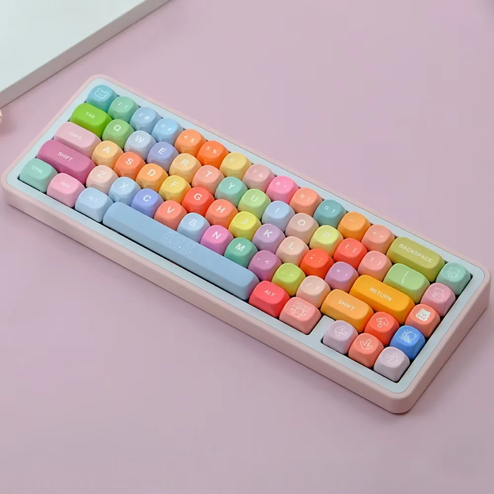 Imagem -02 - Teclas Tema de Urso Goma Cor Pbt Cinco Lados Sublimação Keycap Moa Forma Adequado para Teclado Mecânico de Jogo mx Switch 141