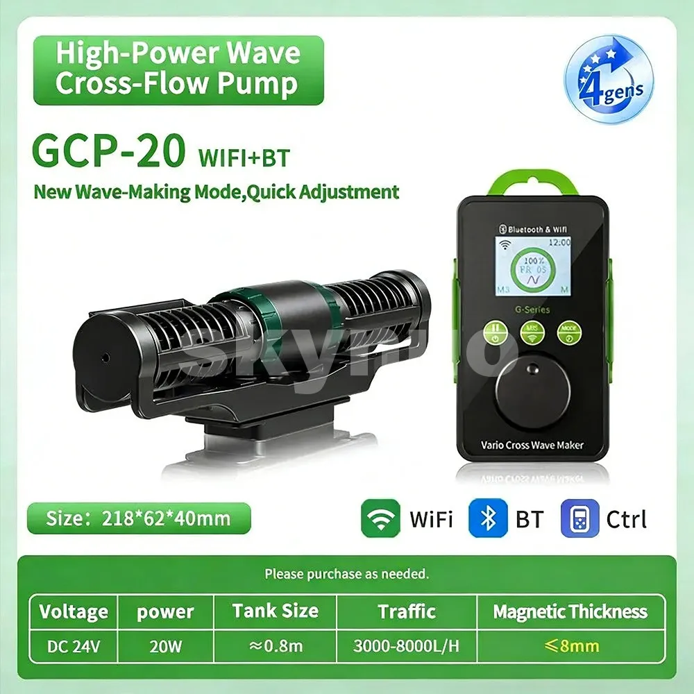Jecod Jebao GCP Serie Vario Flow Wavemaker Pomp Aquarium Cross-flow Pomp BT/WIFI voor Koraalrif Visbak