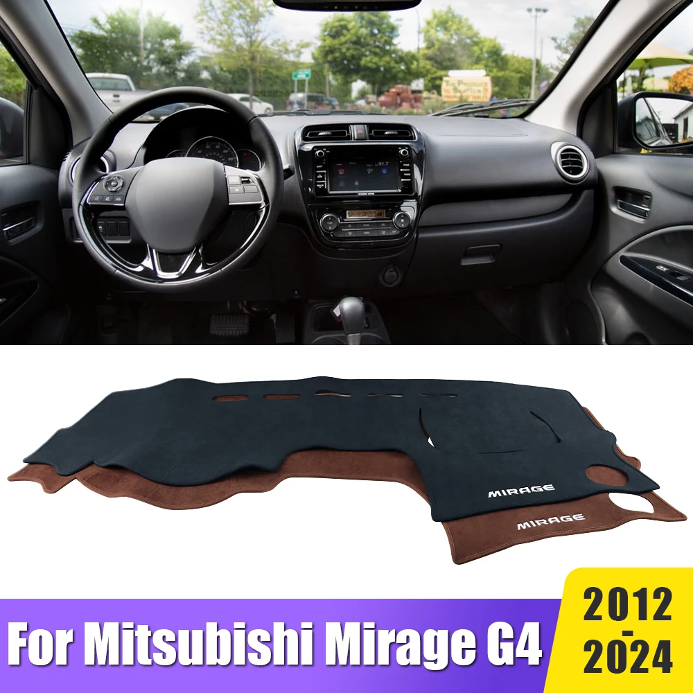 Car Dashboard Cover Mat Anti-UV Non-Slip Pads Instrument Carpets For Mitsubishi Mirage G4 2012-2019 2020 2023 2024 Accessories