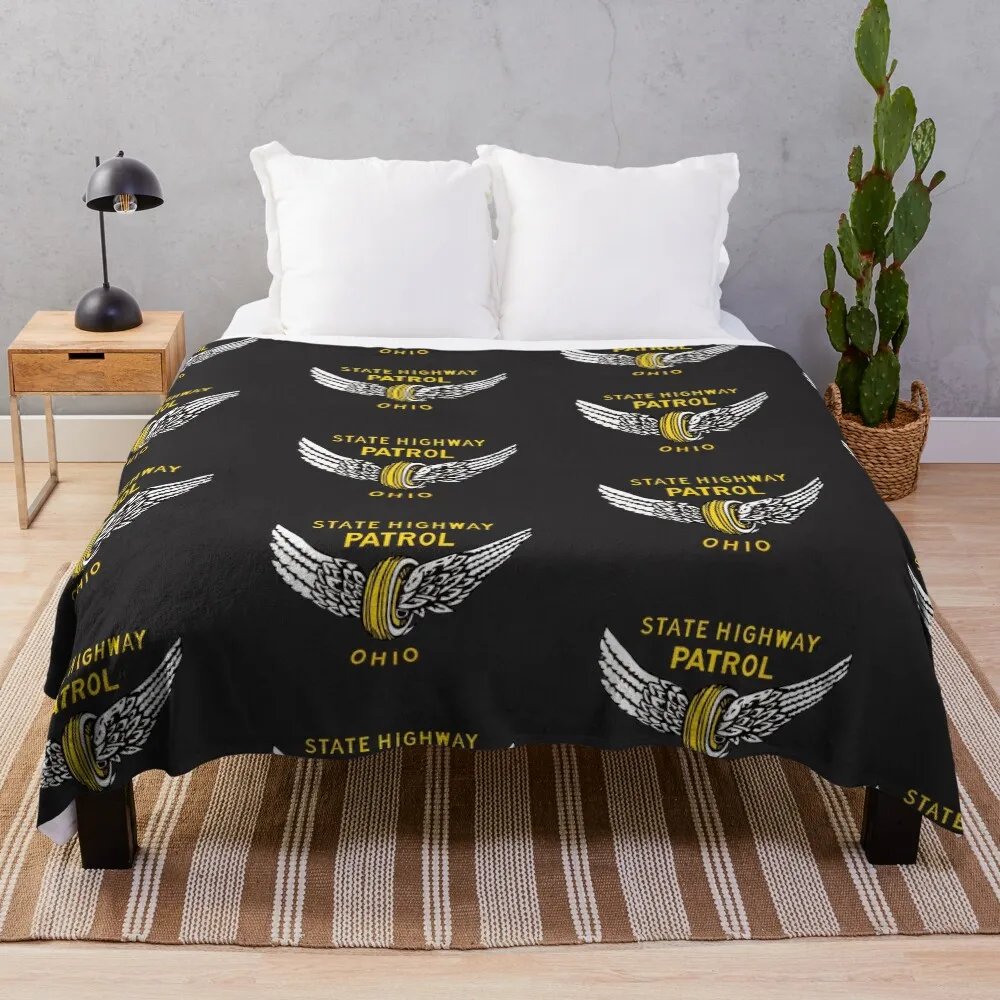 

Ohio Highway Patrol Throw Blanket Wrinkle Resistant Lightweight Blanket