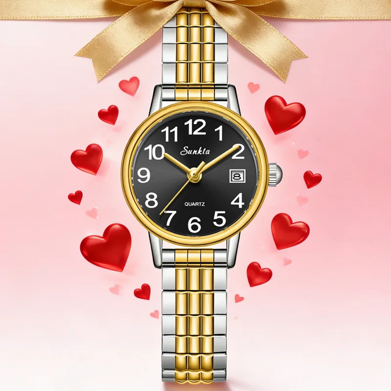 

SUNKTA лучший бренд класса люкс женские часы с маленьким циферблатом элегантные кварцевые наручные часы водостойкий эластичный ремешок браслет подарок на день Святого Валентина