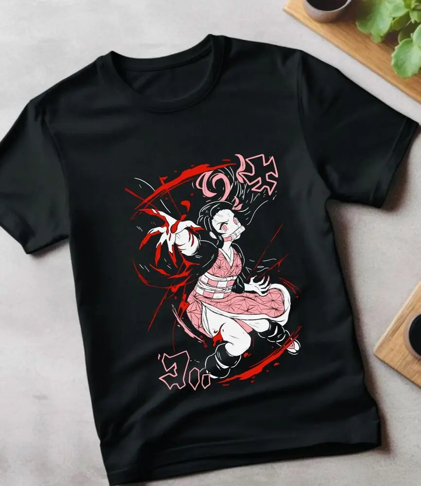 Nezuko T-shirt Demon Slayer Kokushibo Kimetsu No Yaiba Tanjiro Shirt All Size