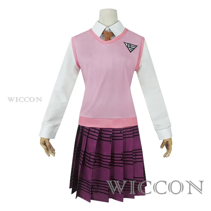 Anime Dangaronpa Kaede Akamatsu Cosplay Kostum débardeur jupe courte jupe plissée JK uniforme scolaire ensemble de