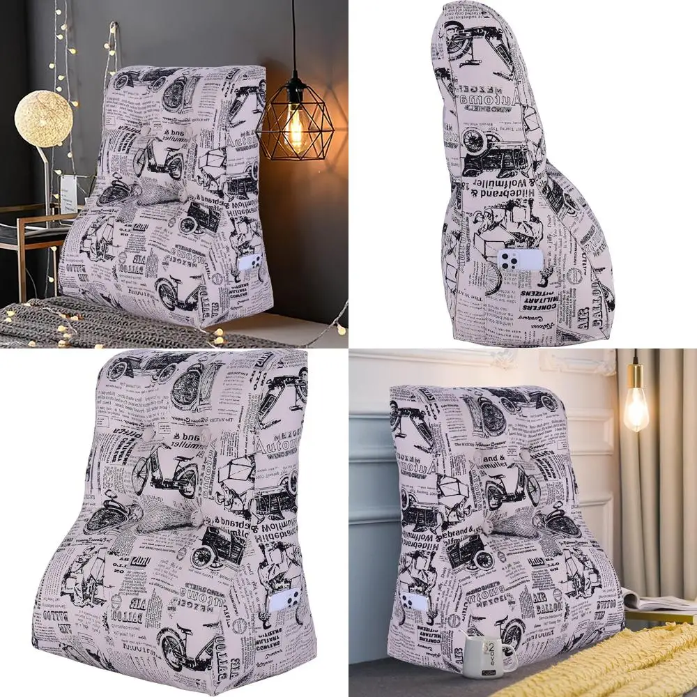 

WOWMAX Cotton Cover PP-Cotton Filled Triangular Wedge Pillow Positioning Support Reading Backrest Cushion for Sofa Bed Day Bed a