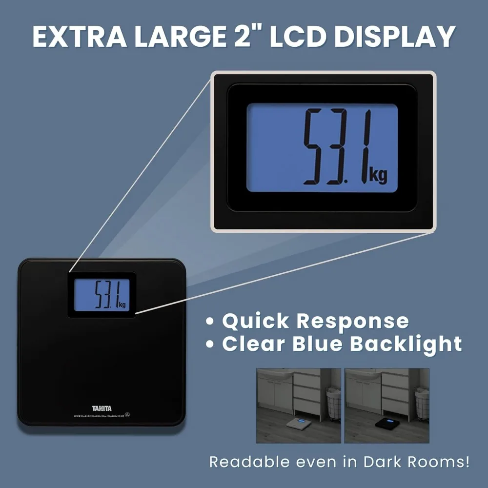 مقياس الوزن الرقمي مع شاشة LCD بإضاءة خلفية زرقاء، سعة 330 رطل، تشغيل دقيق للتشغيل