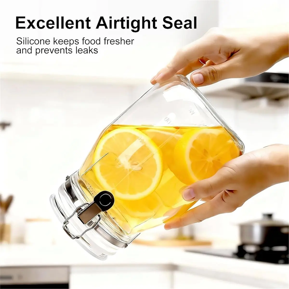 68OZ Multi-Function Glass Pitcher Fermentation Tank Ideal for Coffee, Juice, and Other Beverages with Handle