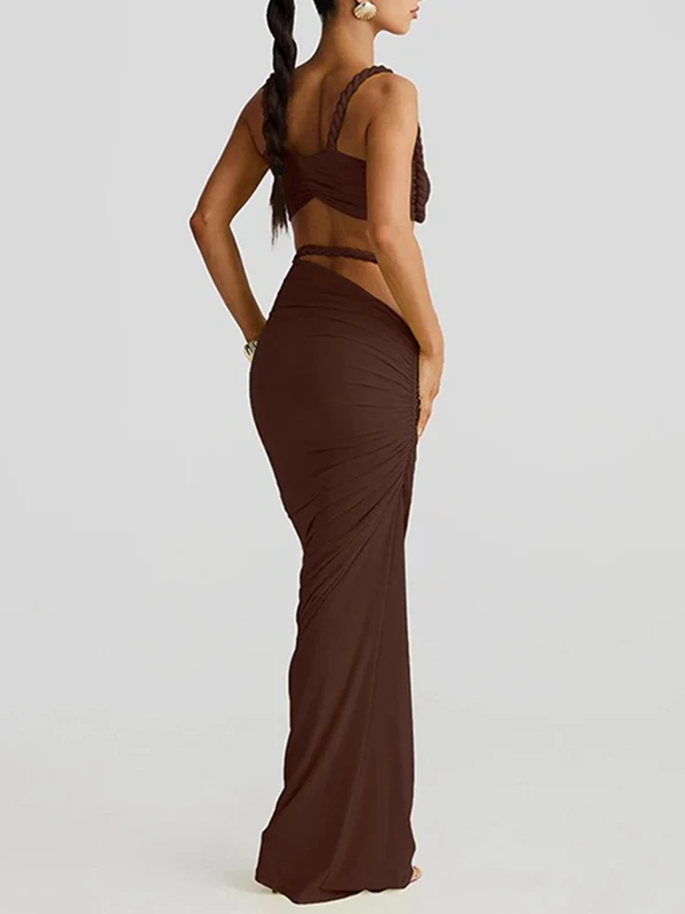 Maternity Photography Two Piece Braided Strap Set Sexy Pregnancy Photo Shoot Gender Reveal Outfit Studio Prop Wear