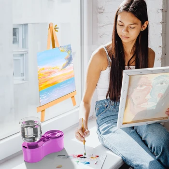 Pinceaux à peinture nettoyant pinceau laveuse propre pinceaux aquarelle seau Art seau lavage passe-temps huile brosse laveuse XBQ001