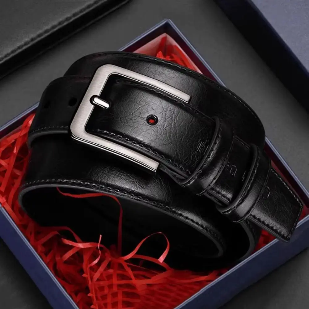 Cinturón Retro de lujo de PU para hombre, cinturón de cuero de aleación clásico versátil, textura duradera, cinturón informal, ropa de negocios