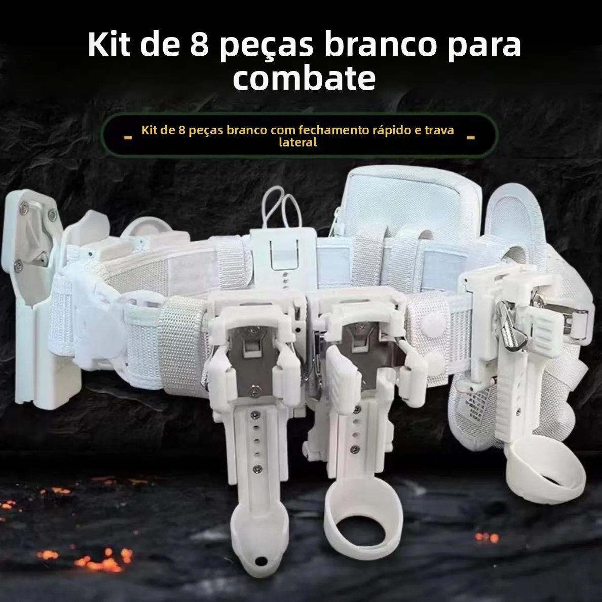 tactical-rotating-buckle-quick-draw-waist-belt-police-duty-multifunctional-plastic-steel-set-new-standard-full-set-white
