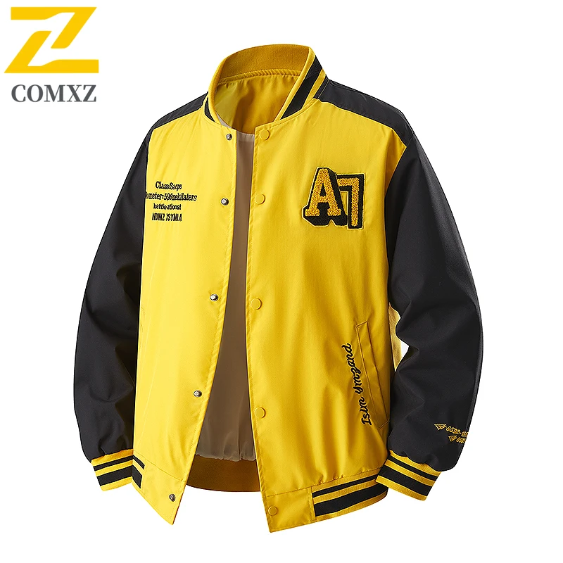 American Hip-hop Baseball Jacket Men's Women's 2025 New Color Blocked Windproof Jackets Street Clothing Loose Sports Coat Autumn