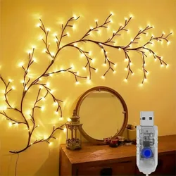 96 LED Bendable Willow Vine Lights Birch Tree Light 8 Modes Atmosphere Decoration Lighting For Garden Home Decoration