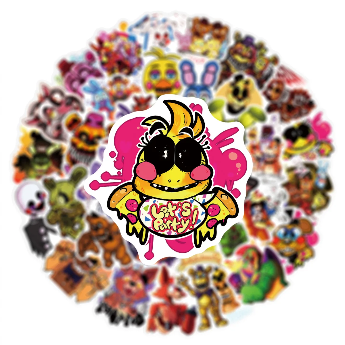 50Pcs FNAF Cute Stickers Five Nights At Freddys Cartoon Anime Pattern Kawaii Sticker Notebook Cup Decorations image 4
