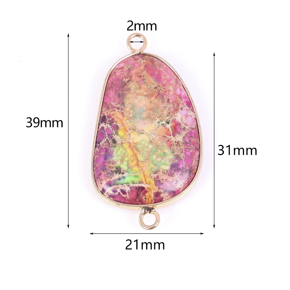 Natural Stone Pendants Trapezoid Colorful Sea Sediment Pendants For Jewelry Making Diy Charm Necklace Crafts Accessories 21*39mm image 4
