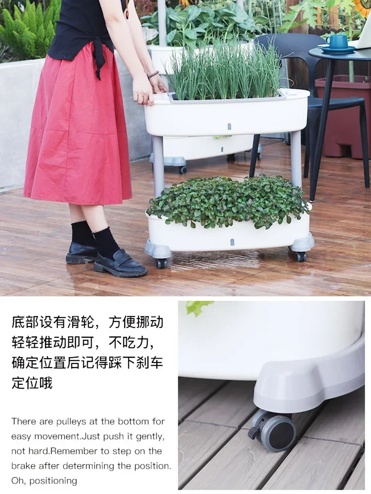 Special flower pot for growing vegetables,  balcony, terrace roof, multi-layer plastic combination three-dimensional  stand,