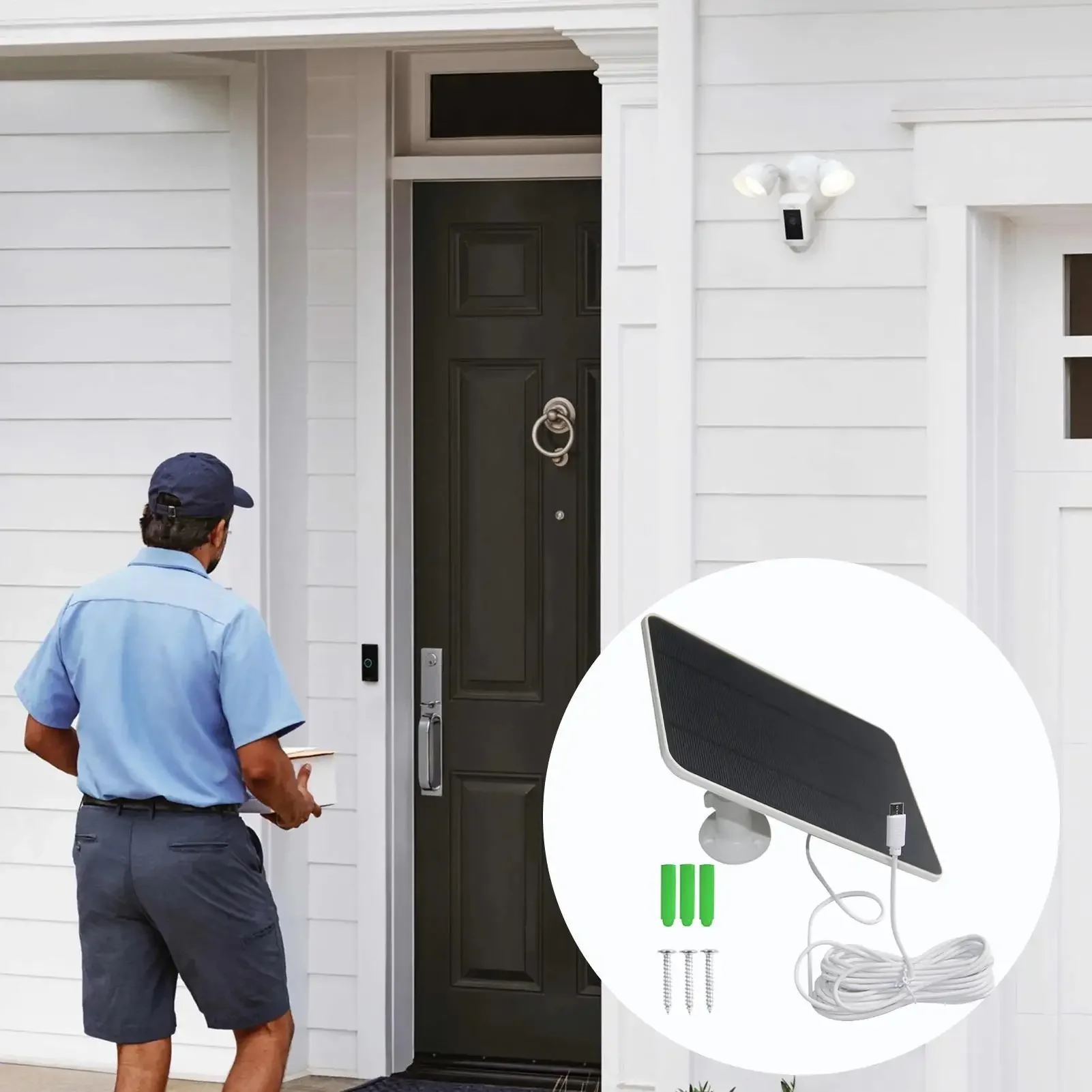 Ring Solar Panel 20w Type C Smart Sensor Solar Power Bank Charger Ring for Indoor Home Office Apartment Dorm Balcony Patio