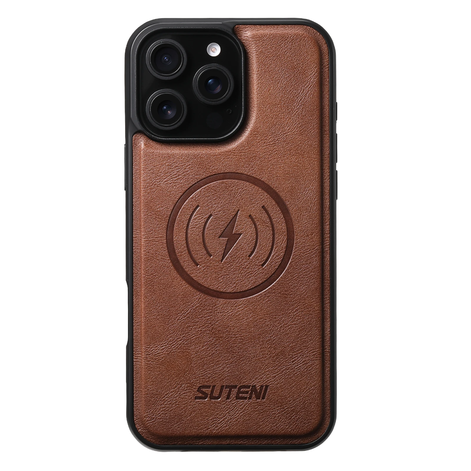 SUTENI Mattierte Kunstleder-Handyhülle mit Magnet und kabelloser Ladefunktion für iPhone 18 Pro Max 17 Air 16 Plus 15 14 Pro 13 12 – Detail 17